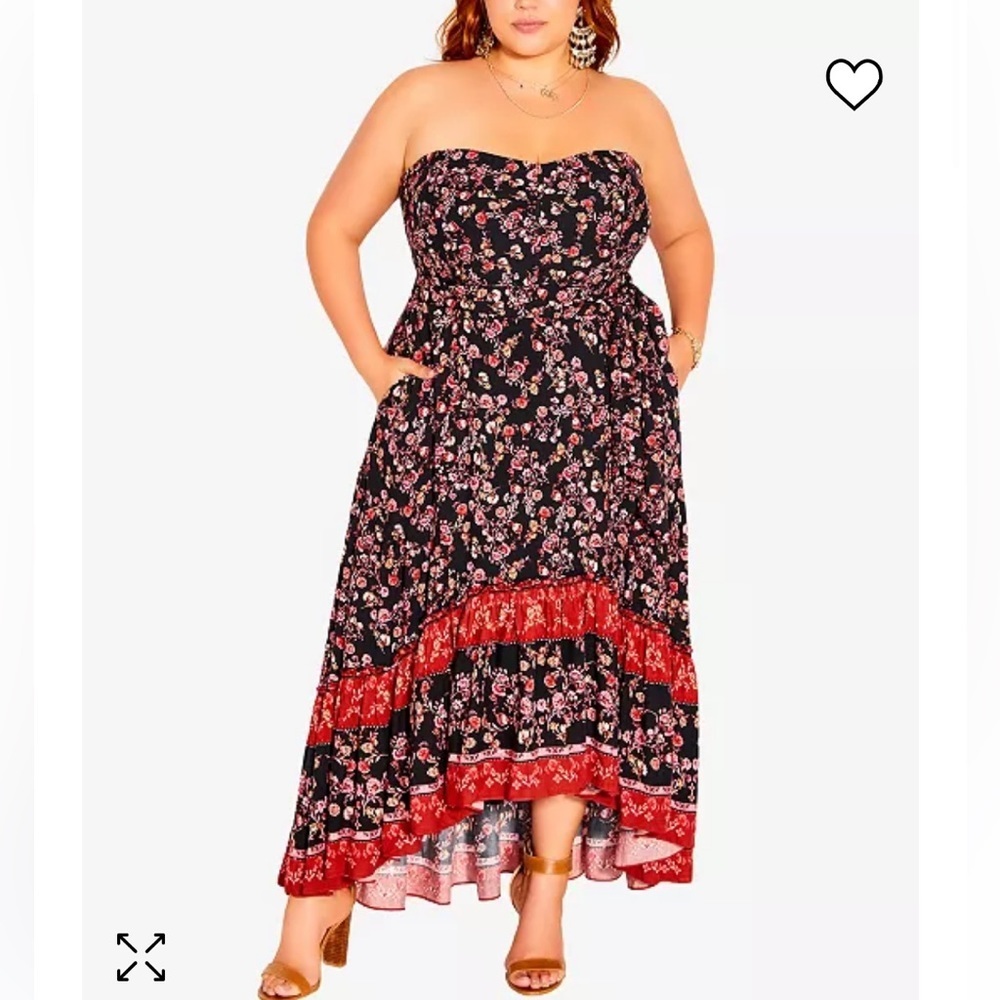 City Chic Floral Charm Maxi Dress size 14